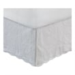Benjara Muka Paisley Quilted Twin Bed Skirt & Cotton Drop - Ivory