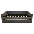 Benjara Rely Daybed with Pull Out Trundle- Modern Gray Tufted Upholstery