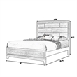 Benjara Asir Queen Size Bed- Geometric Panel Headboard- Modern Gray Wood Finish