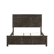 Benjara Aver King Size Bed- Transitional Carved Panel Design- Nutmeg Brown Wood