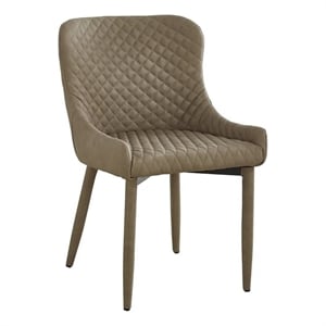 Benjara Tika 26&quot Counter Height Chair (Set of 2)- Faux Leather- Light Gray