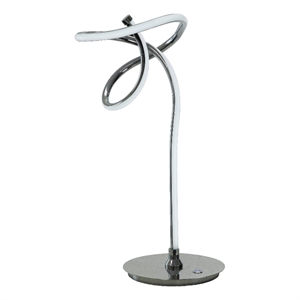 Benjara Sea 22&quot Table Lamp- Accent Twisted LED Light- Modern Style- Chrome Base