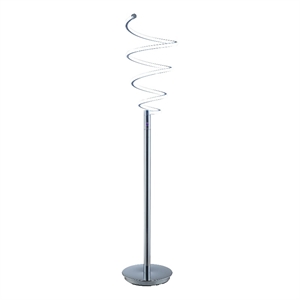 Benjara Sun 58&quot Floor Lamp- Accent Twisted Modern Design- LED Chrome Base