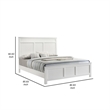 Benjara Aver King Size Bed- Transitional Carved Panel Design- White Wood Finish