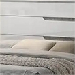 Benjara Peis King Size Bed- LED- Crystal Accents- Modern Design- Glossy White