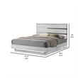 Benjara Peis King Size Bed- LED- Crystal Accents- Modern Design- Glossy White