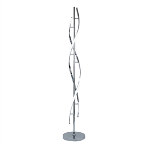 Benjara Jam 63&quot Floor Lamp- LED- Metal Round Base- Accent Silver Metal Base