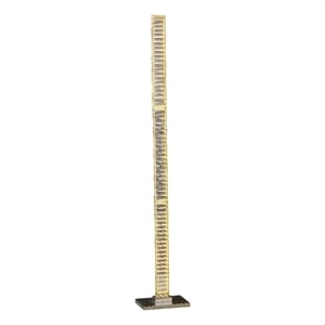 Benjara Lizy 62&quot Floor Lamp with Crystal- LED Metal Frame- Nickel Finish