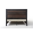 Benjara Nae Queen Size Bed- Rubberwood- Gray- Textured- Shimmery Acrylic Trim
