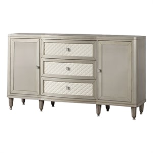 Benjara Kyna 66&quot Sideboard Console- 3 Drawers- 2 Cabinets- Stone Top- Champagne