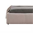 Benjara Kia California King Bed- Low Profile Ivory Upholstered Pillow Headboard