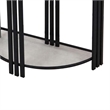 Benjara Wini Plant Stand Set of 2- Half Round Top with Curved Edges- Black Metal
