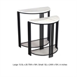 Benjara Wini Plant Stand Set of 2- Half Round Top with Curved Edges- Black Metal