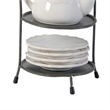 Benjara Zoya 10 Piece Tea Kettle and Cups Set with Metal Stand- White Porcelain