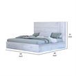 Benjara Noe Zid Queen Size Platform Bed- Panel Headboard- White Finish- Modern