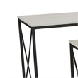 Benjara Zoe Plant Stand Table Set of 3-Metal-Rectangular Marble Top-Black Metal
