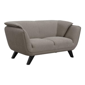Benjara Naeli 65&quot Loveseat- Compact Modern Design- Plush Brown Linen Upholstery