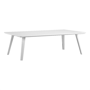 Benjara Hle 51&quot Coffee Table- Rectangular White Top- Powder Coated Legs- Wood