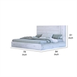 Benjara Noe Zid King Size Platform Bed- Panel Headboard- White Finish- Modern