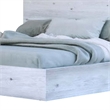 Benjara Noe Zid King Size Platform Bed- Panel Headboard- White Finish- Modern