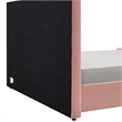 Benjara Tini King Platform Bed- Vertical Channel Tufted Upholstery- Pink