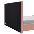 Benjara Tini Queen Platform Bed- Vertical Channel Tufted Upholstery- Pink
