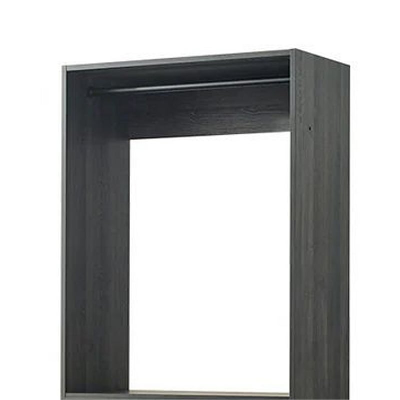 Benjara Dee Modular Closet System- 1 Metal Hanging Rod & 4 Drawers- Black Finish