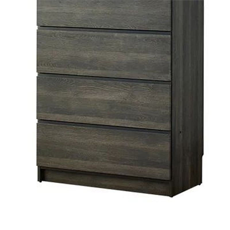 Benjara Dee Modular Closet System- 1 Metal Hanging Rod & 4 Drawers- Black Finish