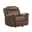 Benjara Arisa 3pc Sofa- Loveseat- Chair Manual Recliner Set- Brown Faux Leather