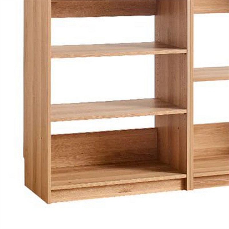 Benjara Dee Modular Closet System- 3 Clothing Racks- 6 Shelves in Oak Brown Wood