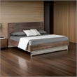 Benjara Cabi Queen Platform Bed- Solid Oil Rubbed Aged Oak- Rustic Brown Finish