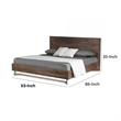 Benjara Cabi Queen Platform Bed- Solid Oil Rubbed Aged Oak- Rustic Brown Finish