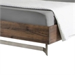 Benjara Cabi Queen Platform Bed- Solid Oil Rubbed Aged Oak- Rustic Brown Finish
