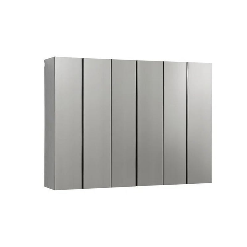 Benjara Osy 3pc Wall Mounted Garage Utility Cabinets- Shelves- Double Door- Gray