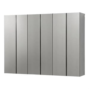Benjara Osy 3pc Wall Mounted Garage Utility Cabinets- Shelves- Double Door- Gray