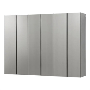 Benjara Osy 3pc Wall Mounted Garage Utility Cabinets- Shelves- Double Door- Gray