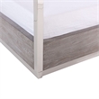 Benjara Cid Anvi Platform King Bed- Stainless Steel Canopy- Gray Elm Veneer