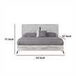 Benjara Jecky King Size Bed- Low Profile- Angled Legs- Italian Inspired Gray