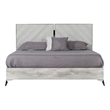 Benjara Jecky King Size Bed- Low Profile- Angled Legs- Italian Inspired Gray