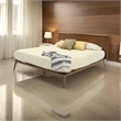 Benjara Cary King Size Platform Bed- Panel Headboard- Brown Walnut Veneer