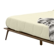 Benjara Cary King Size Platform Bed- Panel Headboard- Brown Walnut Veneer