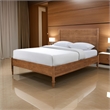Benjara Roma Queen Size Bed- Panel Headboard- Walnut Brown Solid Wood