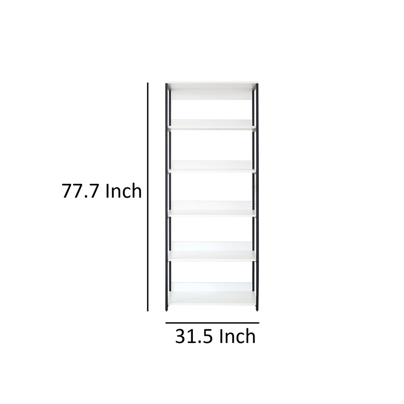 Benjara Cox Tall Modular Closet System- 5 Storage Shelves and Black Metal Frame