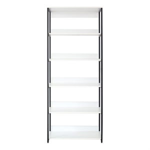 Benjara Cox Tall Modular Closet System- 5 Storage Shelves and Black Metal Frame