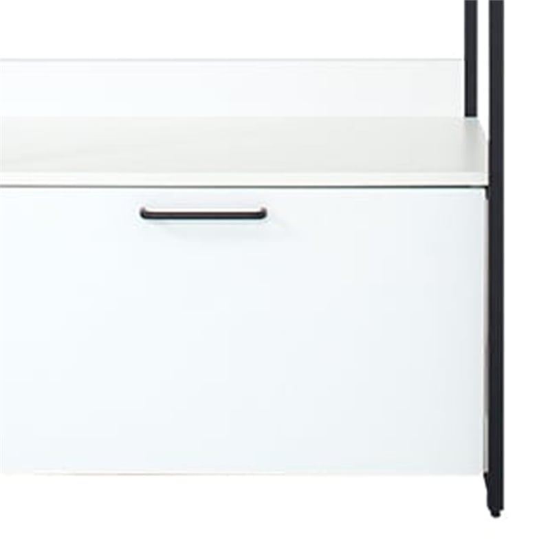 Benjara Cox Modular Closet System w/ 1 Storage Drawer - Black Metal Frame