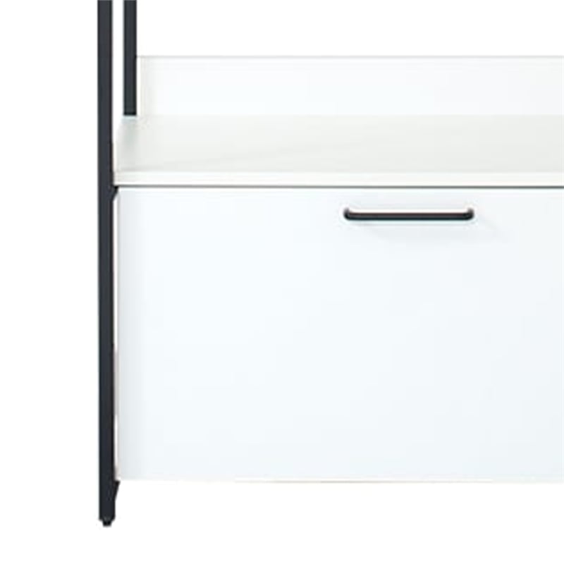 Benjara Cox Modular Closet System w/ 1 Storage Drawer - Black Metal Frame