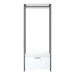 Benjara Cox Modular Closet System w/ 1 Storage Drawer - Black Metal Frame