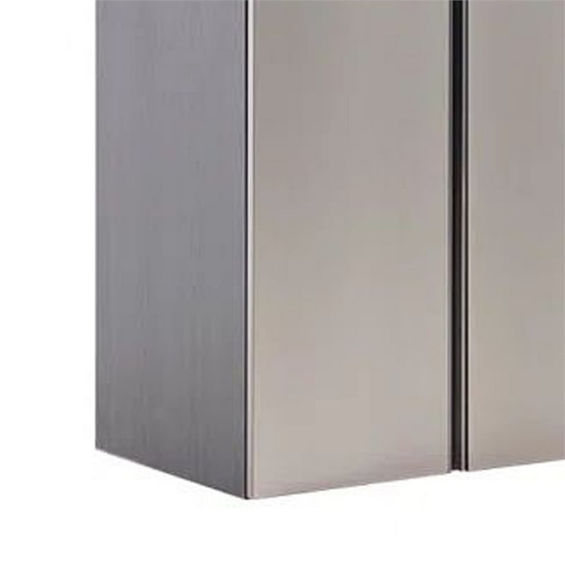 Benjara Osy Wall Mounted Tall Storage Garage Cabinet-4 Shelves-Double Door-Gray