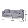 Benjara Troc Sofa- Retro Channel Stitching- 85