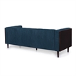 Benjara Yuro Sofa- 3 Seater- Chesterfield Button Tufted- 90 Inch- Blue Fabric